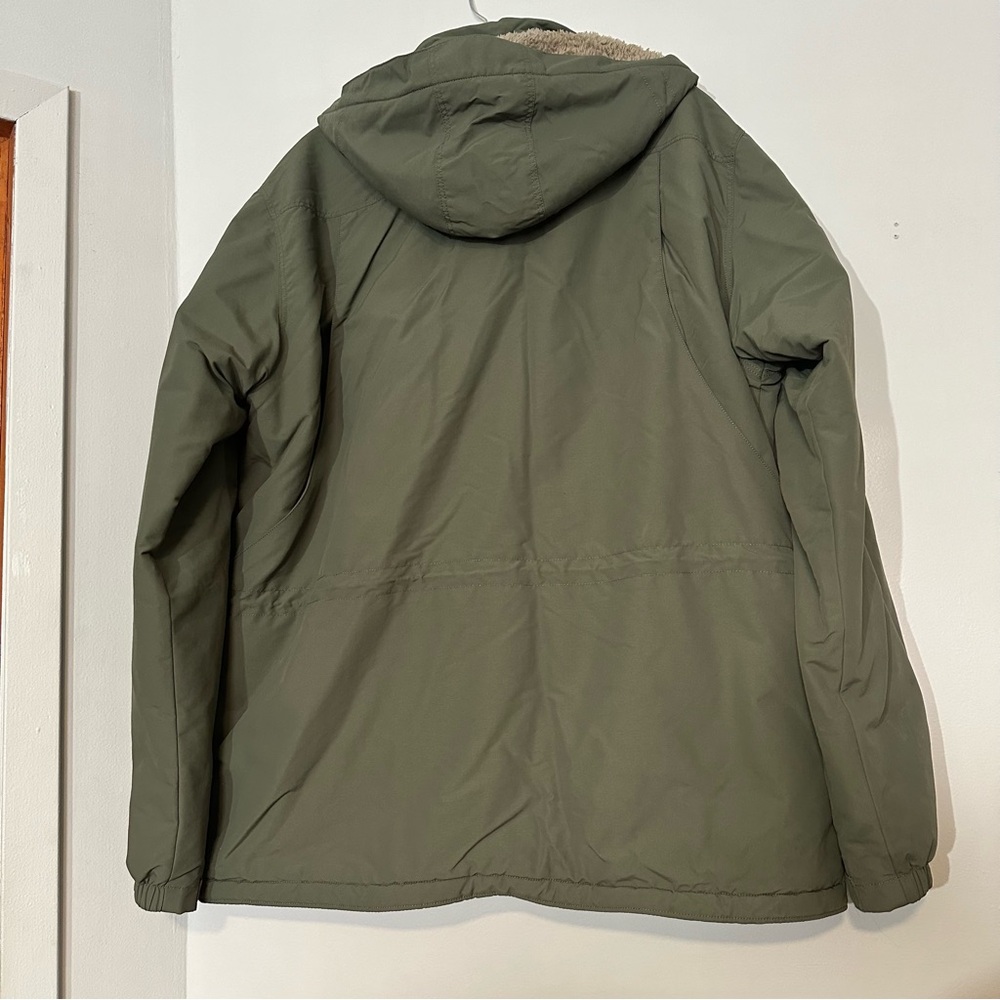 Patagonia XXL Green Isthmus Parka Hooded Mens Jacket Sherpa Lined Ski Snow - Picture 10 of 12